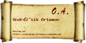 Ondrásik Artemon névjegykártya